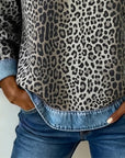 Helvano | Damen Patchwork-Pullover mit Leopardenmuster