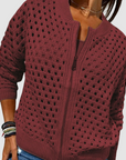 Helvano | Strickjacke mit Lochmuster für Damen