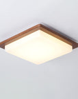 Helvano | Quadratische LED-Deckenleuchte aus Nussbaum
