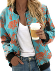 Helvano | Damen Bomberjacke mit Blumenmuster