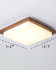 Helvano | Quadratische LED-Deckenleuchte aus Nussbaum