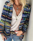 Helvano | Bunt gestreifte Strickjacke für Damen