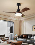 Helvano | Moderner Deckenventilator mit LED-Licht in Walnuss