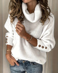 Helvano | Damen Strickpullover mit Wasserfallkragen