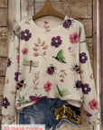 Helvano | Strickpullover mit Blumenprint für Damen
