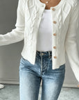 Helvano | Damen Zopfstrick-Cardigan mit Knopfleiste