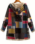 Helvano | Patchwork-Jacke mit Kapuze für Damen