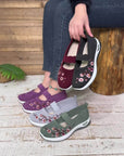 Helvano | Bestickte Blumen-Sneaker für Damen