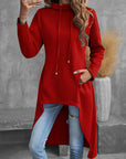 Helvano | Damen High-Low Hoodie mit Kordelzug