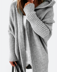 Helvano | Oversized Strickjacke mit Kapuze für Damen