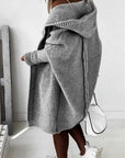 Helvano | Oversized Strickjacke mit Kapuze für Damen
