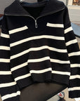 Helvano | Gestreifter Troyer-Pullover für Damen