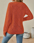 Helvano | Lochstrick-Pullover mit V-Ausschnitt für Damen