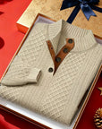 Helvano | Strukturierter Herren-Pullover mit Stehkragen