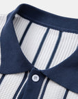 Helvano | Gestreiftes Strickhemd mit Knöpfen für Herren