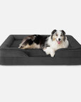 Helvano | Orthopädisches Hundebett in Grau & Schwarz