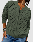 Helvano | Strickjacke mit Lochmuster für Damen