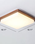 Helvano | Quadratische LED-Deckenleuchte aus Nussbaum