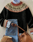 Helvano | Damen Strickpullover mit Norwegermuster