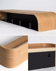 Helvano | Wandregal mit Garderobe & Versteckten Haken aus Eiche