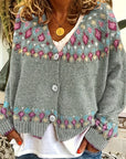 Helvano | Damen Strickjacke mit Norweger-Muster