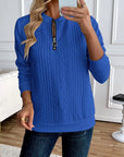 Helvano | Strukturierte Zip-Sweatjacke für Damen