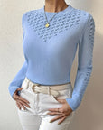 Helvano | Pointelle-Strickpullover mit Rundhals für Damen