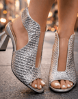 Helvano | Geflochtene Sandalen mit Absatz für Damen