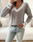 Helvano | Damen Strickpullover mit V-Ausschnitt