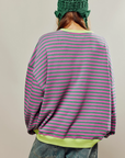 Helvano | Gestreifter Strickpullover mit Rundhals für Damen