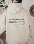 Helvano | Dear Person Behind Me Hoodie für Damen