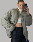 Helvano | Oversized Bomberjacke mit Reissverschluss für Damen