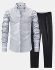Helvano | Herren-Set: Kariertes Hemd & Slim-Fit-Hose