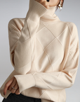 Helvano | Damen Rollkragenpullover mit geometrischem Muster