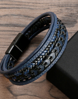 Helvano | Herren-Lederarmband in Schwarz