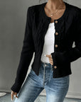 Helvano | Damen Zopfstrick-Cardigan mit Knopfleiste