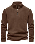 Helvano | Herren Strickpullover mit Stehkragen und Half-Zip
