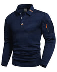 Helvano | Strukturiertes Langarm-Poloshirt für Herren