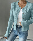 Helvano | Damen Zopfstrick-Cardigan mit Knopfleiste