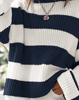 Helvano | Lockerer Colorblock-Strickpullover für Damen