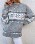 Helvano | Damen Strickpullover mit Stehkragen und Schneeflocken