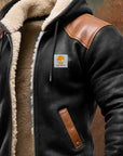 Helvano | Vintage Wildlederjacke mit Kapuze für Herren