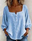 Helvano | Bluse mit eckigem Kragen für Damen