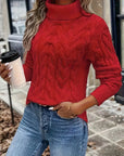 Helvano | Zopfstrick-Rollkragenpullover für Damen
