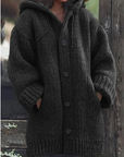 Helvano | Strickjacke mit Kapuze und Knöpfen für Damen