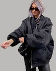 Helvano | Oversized Bomberjacke mit Reissverschluss für Damen