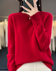 Helvano | Damen Strickpullover mit Rundhalsausschnitt