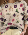 Helvano | Strickpullover mit Blumenprint für Damen