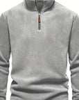 Helvano | Herren Strickpullover mit Stehkragen und Half-Zip