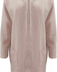 Helvano | Lange Damen-Strickjacke mit Kapuze